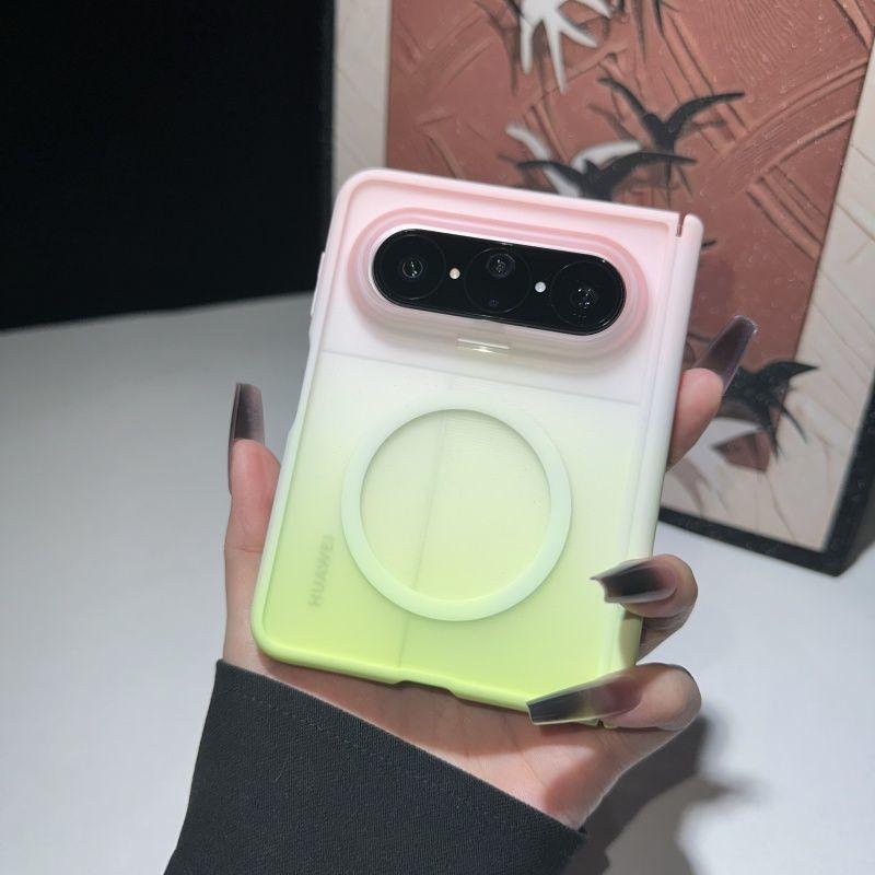 Case For Huawei Pura X Max Skin-feel Matte Gradient Magnetic Case Dual Hinge Full Body Cover