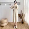 Sweater Pullover Dress Female Winter 2020 Long Sleeve Knit Dress New Mid Length Bottom Round Neck Straight Over Knee Sweater