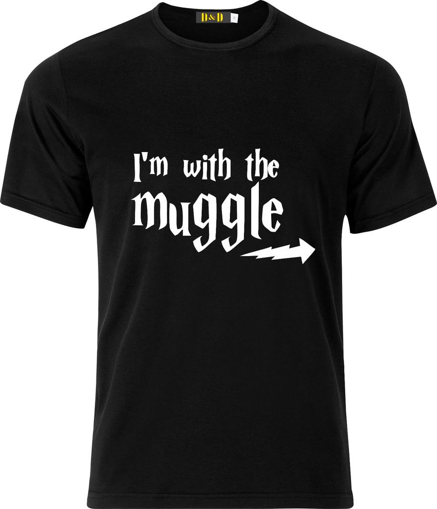 IM WITH THE MUGGLE COTTON T Shirt Mens Womens Tees Top