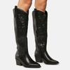 Winter Large Size 43 In Stock for Vintage Knee High Cowgirls Black Western Boots Shoes Zip Up Cowboy Boots Women