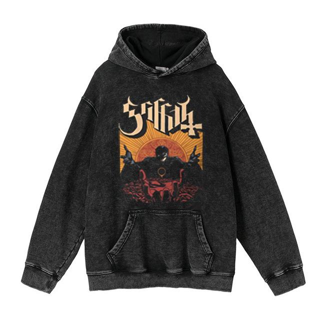 Новый аниме периферийный принт стираный ретро свитер с капюшоном ретро куртка топ день человек