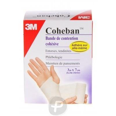 3M Coheban Bande Élastique Cohésive Blanche 7см x 3м