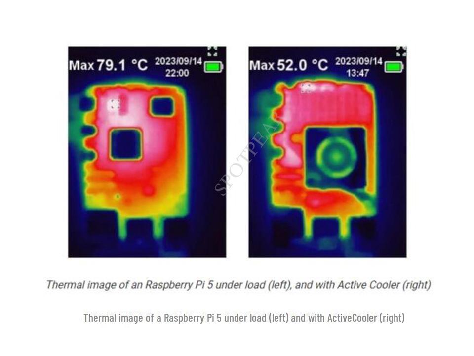 Алюминиевый радиатор с ребрами и охлаждающий вентилятор для Raspberry Pi 5-го поколения