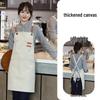 Waterproof Thickened Canvas Denim Apron for Coffee Shop & Milk Tea Work