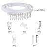 1 Set Curtain Track Accessories 1/3/5m Ceiling Curtain Track Bendable Smooth Sliding