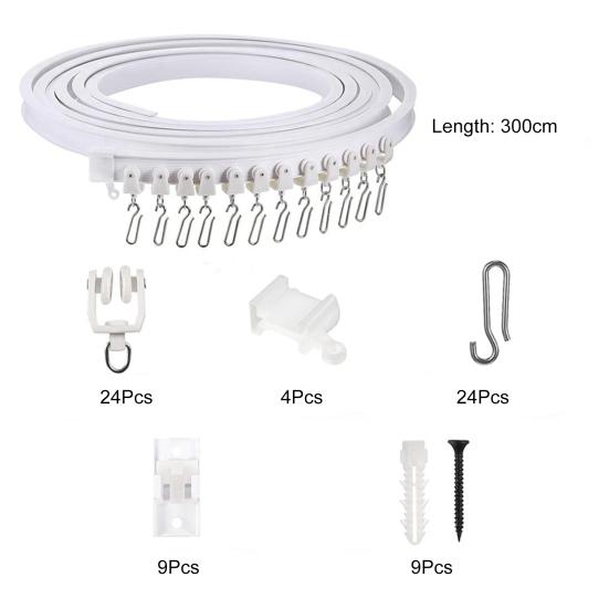 1 комплект аксессуаров для карниза для штор 1/3/5 м потолочный карниз для штор сгибаемый плавный скольжение