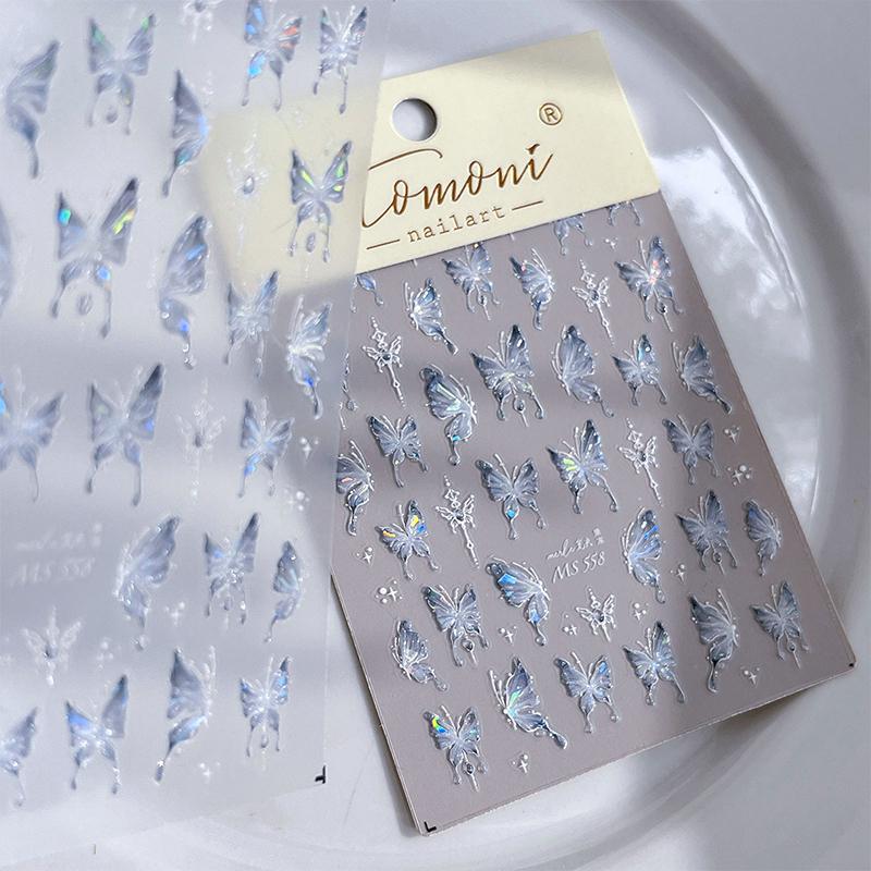 Butterfly Shape Shiny Nail Sticker Nail Styling Stereoscopic Nail Decal Diy Art Salon Nail Art Enthusiasts