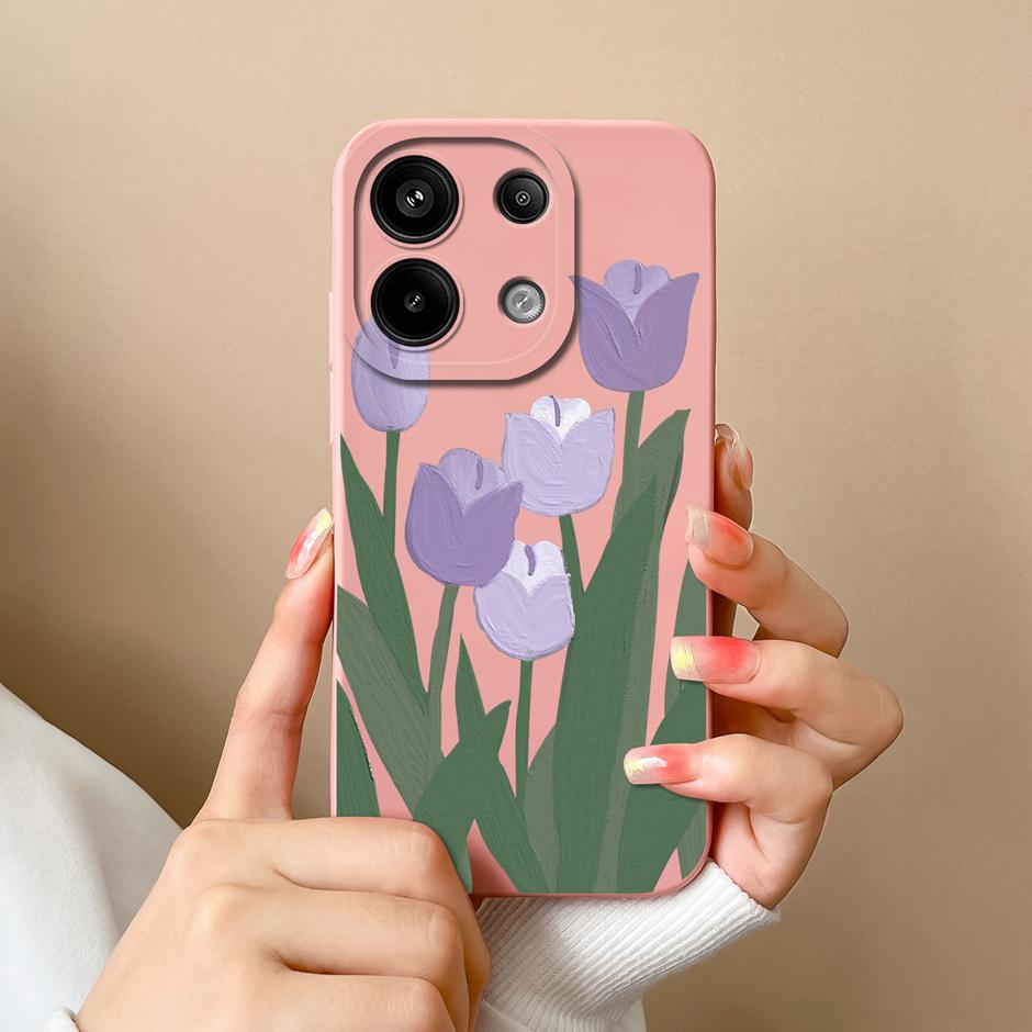 Для Xiaomi Poco M6 Pro 4G 5G Чехол Модный Черный Кокосовая Пальма Жидкий Силикон Мягкий ТПУ Чехол Для XiaomiPocoM6 M6Pro 4G 5G Funda