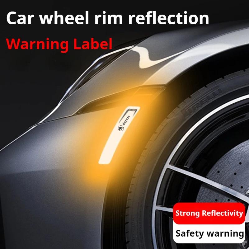 Skoda Octavia Kodiaq Kamiq Fabia RS Rapid Yeti Karoq UI39 Wheel Arch Reflective Sticker Safety Warning Auto Accessories for Car