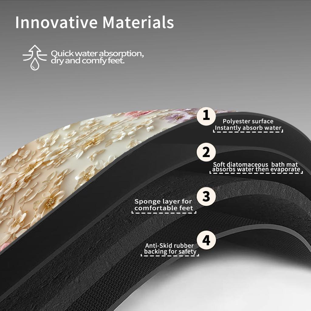 Коврик для ванной комнаты с цветком, нескользящие коврики для ног, впитывающие, быстросохнущие, коврики для душа, коврики для туалета, коврики для двери, моющиеся