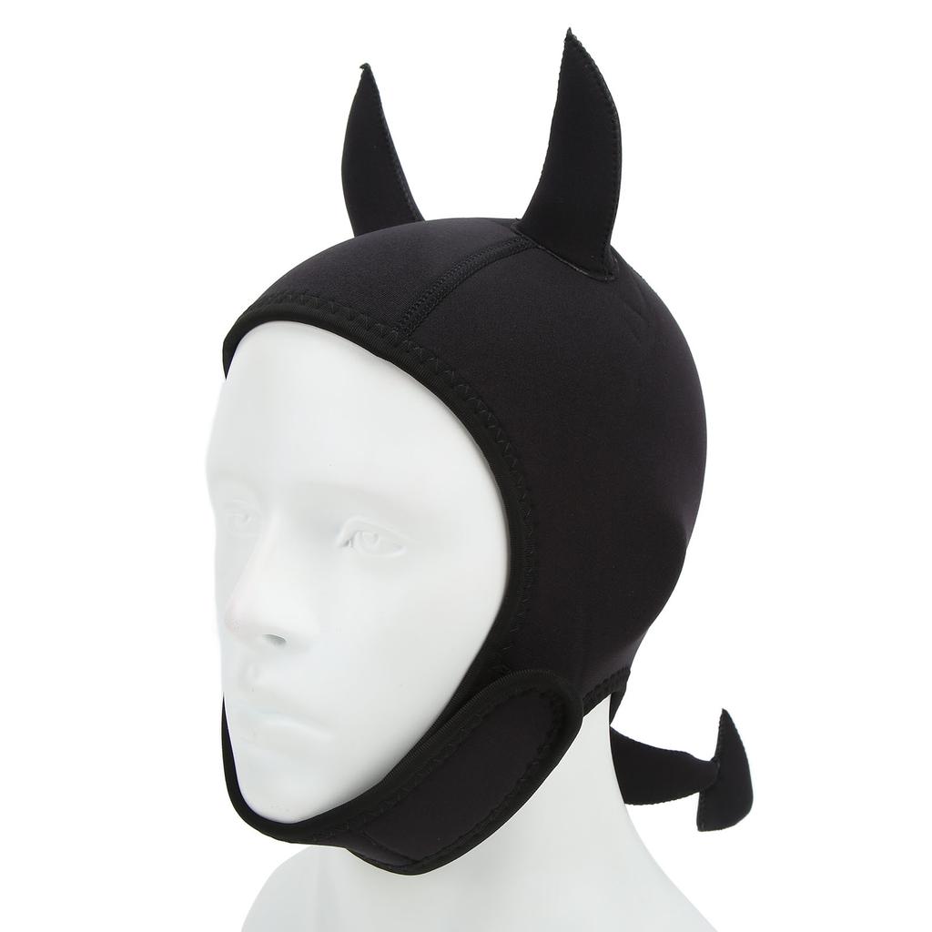 Милая мультяшная шапочка для плавания с животным, головной убор для дайвинга с подбородочным ремешком для серфинга, дайвинга, черная