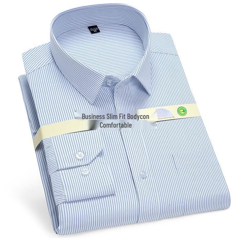 Мужская рубашка с длинным рукавом Golden Shield, белая в полоску, свободного кроя, деловая, формальная, на пуговицах