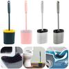 Silicone Toilet CleaningBrush with Toilet Brush Holder Creative Brush Set Tools