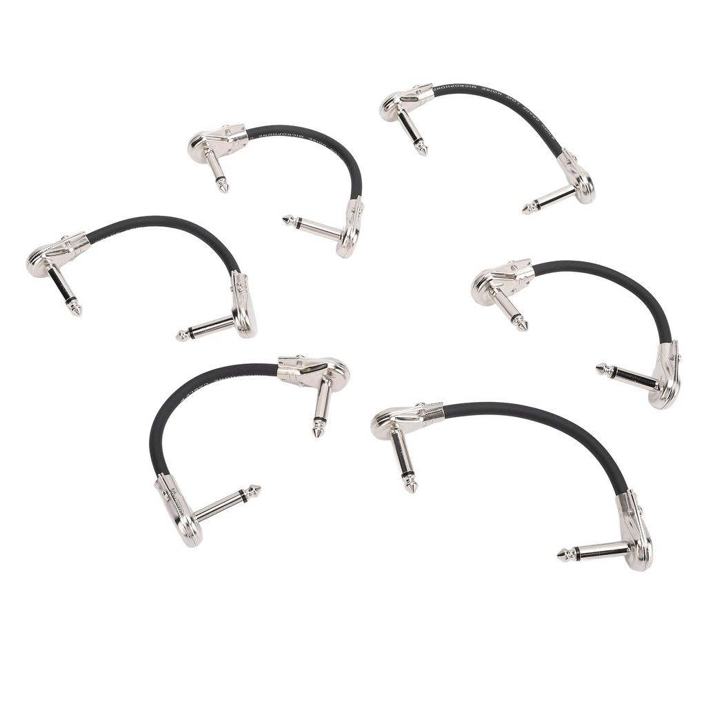 6 шт. Кабель для педали гитарного эффекта 15 см 6 дюймов 1/4 дюйма Прямоугольный гитарный патч-кабель для микрофона, усилителя, клавишных