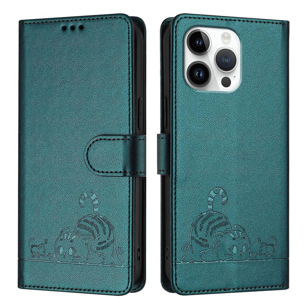 Роскошный ремешок на запястье, кожаный кошелек для телефона с милым котом, чехол-книжка с подставкой для iPhone 15 14 Pro Samsung Galaxy Oppo Moto, откидная крышка со слотом для магнитной карты