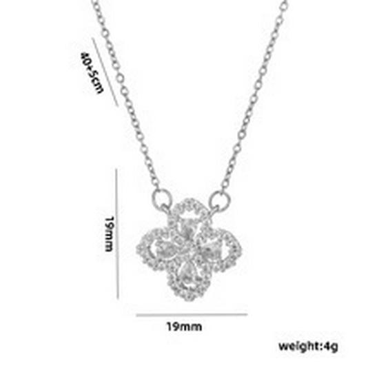 Influencer Style Titanium Steel Four-Leaf Clover Necklace: Elegant Women's Clavicle Chain, Light Luxury, Fade-Resistant