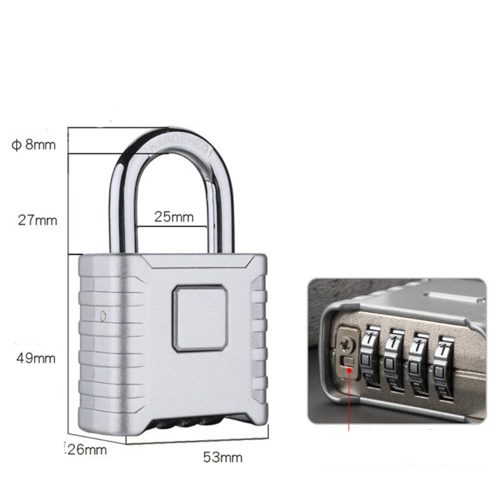 Metal Heavy Duty Padlock Waterproof Rust Proof Password Pad Lock 4-Digit Number Combination Safely Anti-theft Padlock