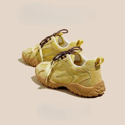 Маленькая платформа с увеличением внутренней высоты на 6 см, немецкие тренировочные туфли, женские, 2025, новая летняя сетчатая дышащая повседневная балетная обувь Forrest Gump