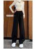 High-Waisted Red Wide-Leg Dance Pants: Fashionable, Thickened, Floor-Length, Loose Fit, Versatile, and Slimming for Women