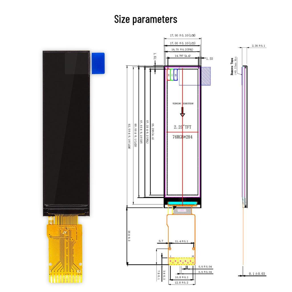 2.25-inch Mini TFT LCD Color Display Screen (ST7789)
