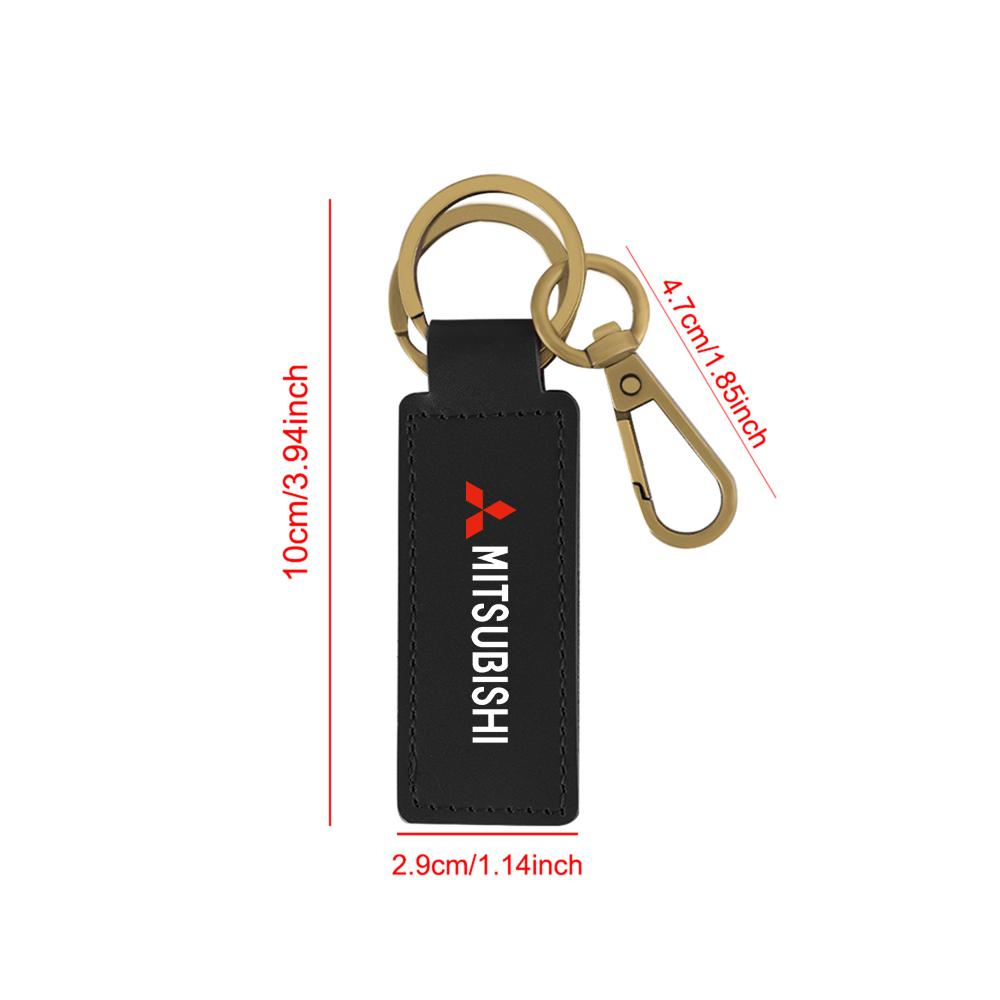 cwvc7 1pcs Metal Leather Keychain Ring Zinc Alloy Chain Key For Mitsubishi Lancer 10 Xpander Pajero 4 Montero V73 Triton Evolution Evo