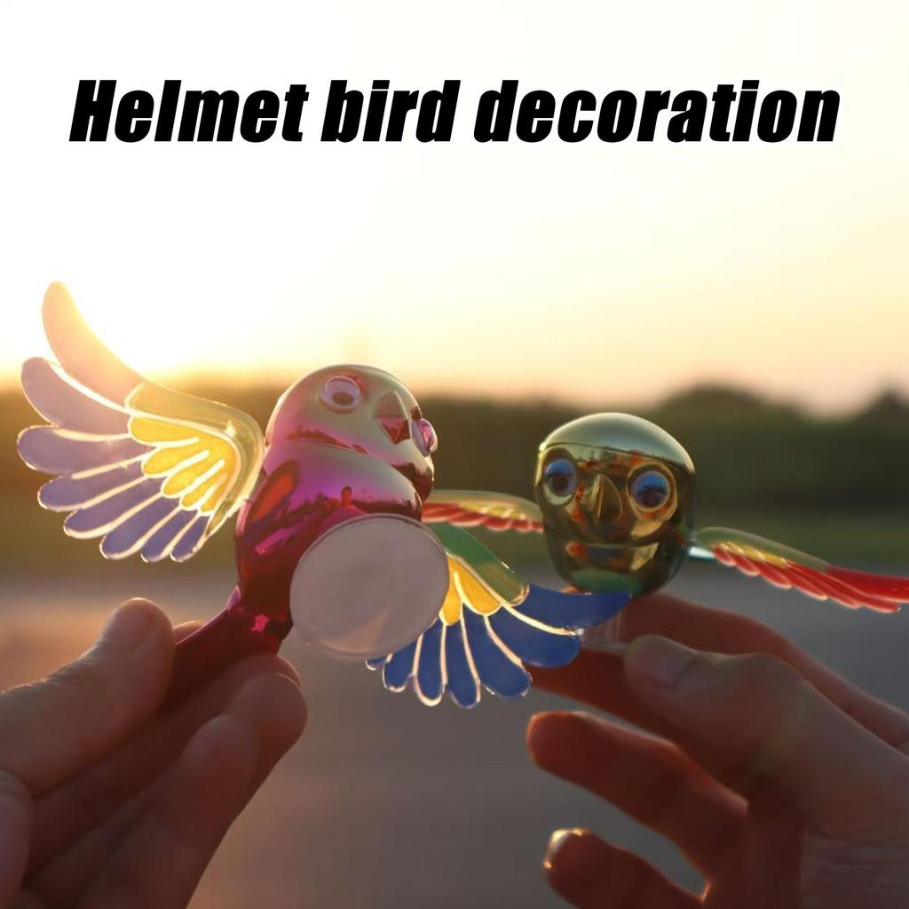 Helmet Decoration Weatherproof Cute Dynamic Motorcycle Helmet Bird Ornaments For Women Riders Cyclist Commuting Travel Touring