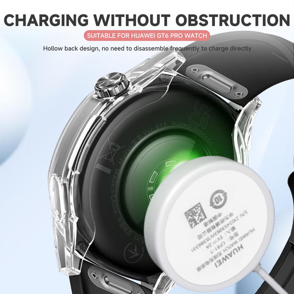 PC Case +Tempered Glass for Huawei Watch GT6 46mm Full Cover Screen Protector Bumper for Watch GT6 46mm Protective Accessores