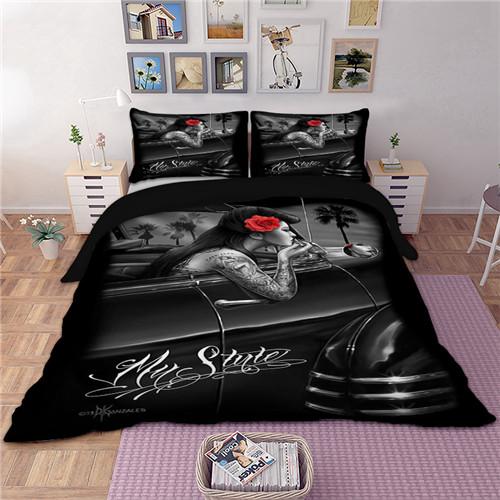 Sexy Beauty Skeleton Girl Bedding Set 3d Duvet Cover Polyester Comforter Cover Twin Queen King Single Size Luxury Fashion Gift