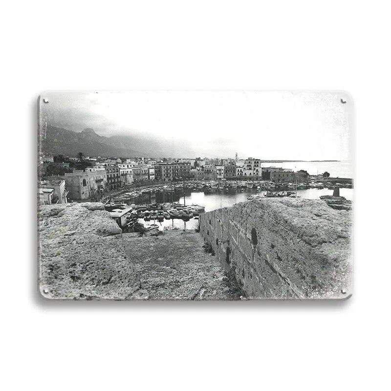 Beautiful City Landmarks Retro Posters Paris Dubai Building View Metal Tin Sign Living Room Bedroom Home Decorative Art Painting