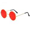 1Pc Retro Round Hippie Sunglasses Fashion Circle Metal Frame Sunglasses For Women Men Disco Party Non-Polarized Glasses