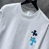 8551 CHROME HEARTS 2025 Летняя новая высококачественная хлопковая свободная футболка с круглым вырезом большого размера для мужчин и женщин, парная футболка