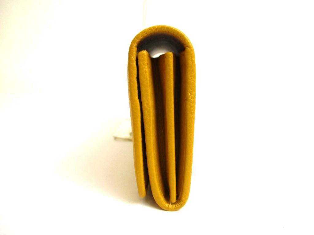 Authentic BVLGARI Yellow Leather Logo Clip Gold H/W Flap Long Wallet #b025  Open box
