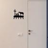 Cowboy Cowgirl At The Cross Wall Mounted Hook Up Pendant Wall Art Home Decor - Western Theme Metal Artwork for Stylish