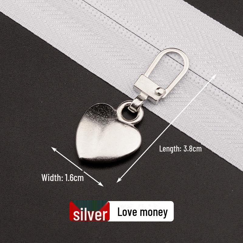 Metal Zipper Pull Tab with Removable Head for Clothing Repair and Accessories