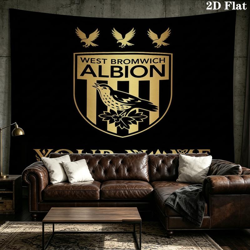 Custom Name West Bromwich Albion Printed Tapestry – Wall Hanging for Bedrooms, Dorms, and Home Decor