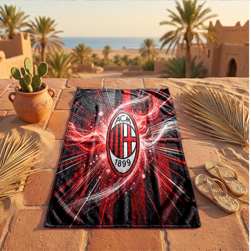 Пляжное полотенце из микрофибры с принтом AC Milan, быстросохнущее, впитывающее, большого размера, для пляжа, плавания, путешествий