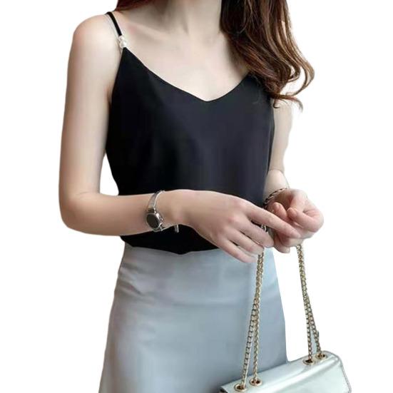 Женский жилет без рукавов с открытой спиной, однотонный, с V-образным вырезом, с низким вырезом, атласный, мягкий