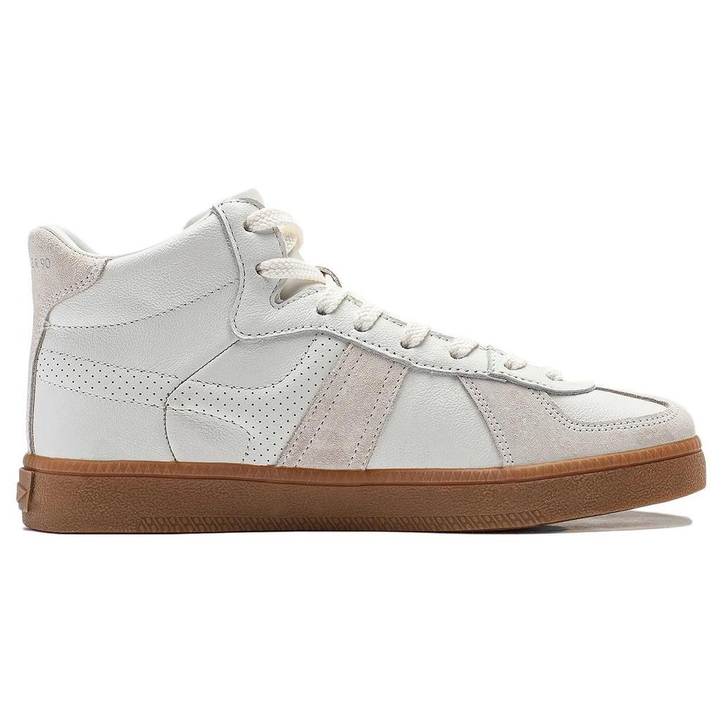 Li Ning Cloud Sichuan HI Нескользящие, износостойкие, дышащие высокие повседневные кроссовки женские Туманно-белые AGCT302-1