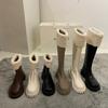 Thick-soled Brown Long Tube Knight Boots Women's Shoes 2025 New Autumn and Winter Plush Winter Shoes Snow Boots