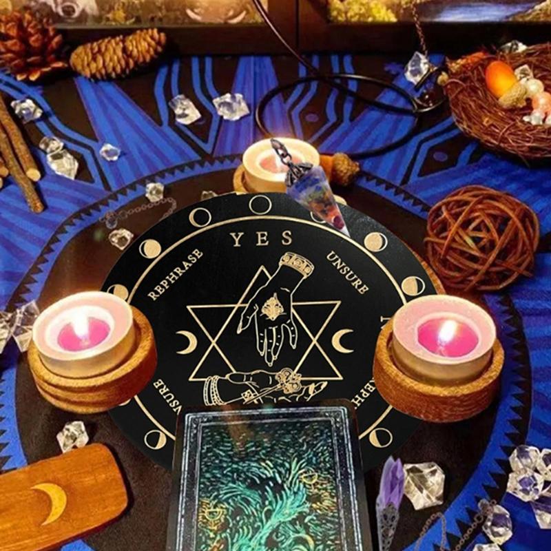 Алтарные украшения, Исцеляющая доска для медитации, маятниковая игра, деревянная гадальная доска с лунной звездой