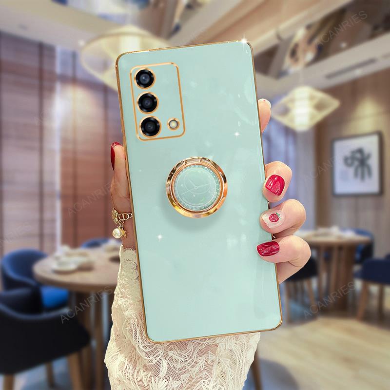 A9 A5 2020 роскошный модный чехол-держатель с покрытием для Oppo A54 A74 A16 A57 A53 A52 A54s A93 A17 4g 5g подставка силиконовая задняя крышка