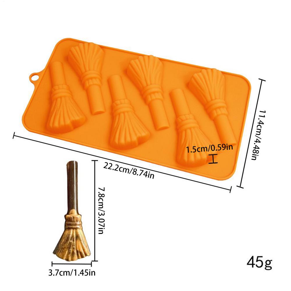 Хэллоуин Формы Силиконовые Конфеты Паук Метла Тыква Формы Легко Вынимаются Антипригарная Силиконовая Форма Для Поделок Воска Помадки Смолы Мыла