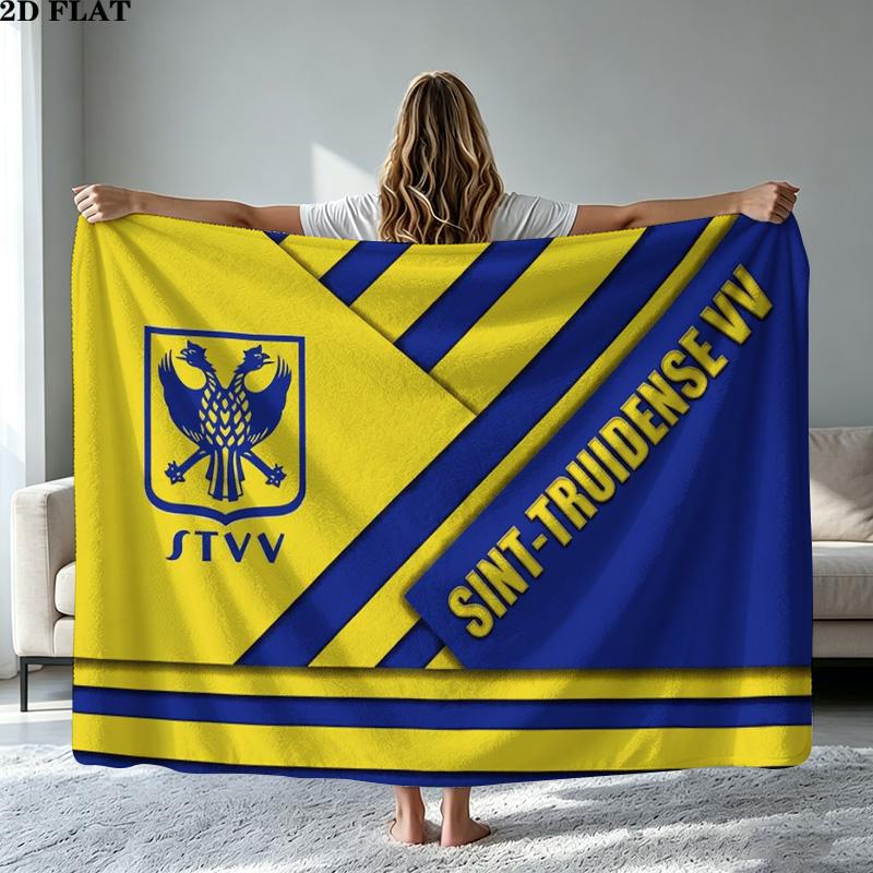 Sint-Truidense VV Print Flannel Blanket High Quality Warm Comfortable Cover for All Seasons Perfect for Gifts Home Decor