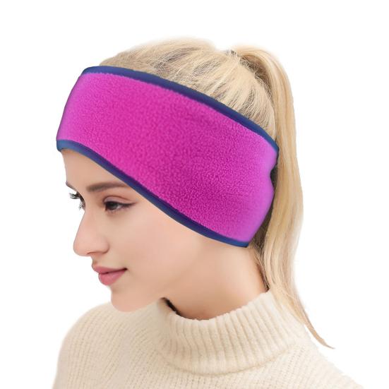 Ponytail Headband for Jogging Winter Polar Fleece Earmuffs Anti-slip Ear Protection High Elasticity Running Headband Outdoor Travel Accessory