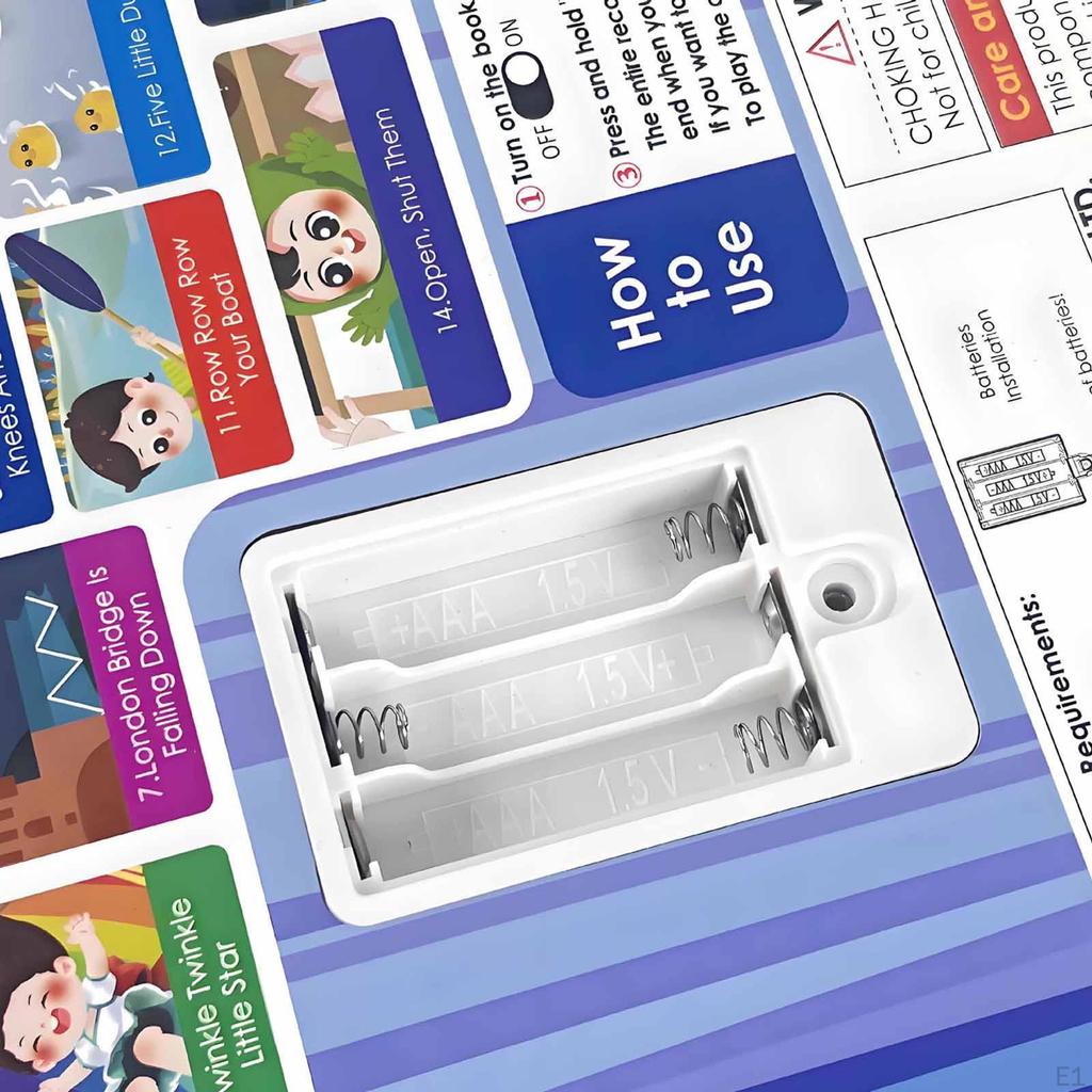 Интерактивная звуковая книга Музыкальные книги Подарок Образовательная Английская песня Детские стишки для