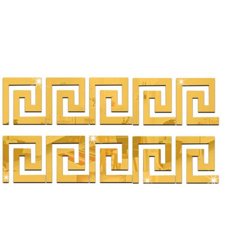 30 шт. 5*5 см зеркальная наклейка 3D линия талии здание граница акриловые зеркальные настенные наклейки для гостиной домашний декор