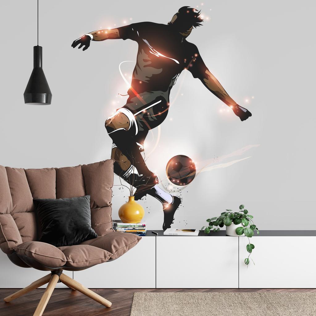 Photomural Abstract Soccer Player In Flight Washable Fleece 312x219