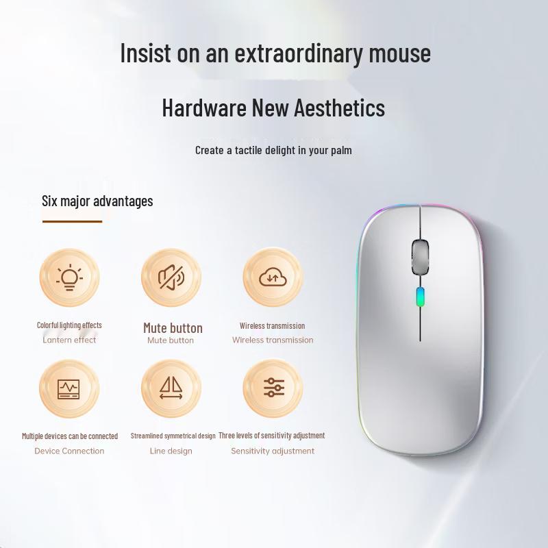MIGE S14 Перезаряжаемая Bluetooth Трехрежимная Бесшумная Беспроводная Мышь