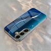 Синий полосатый узор Изысканный чехол для телефона для Samsung Galaxy S26 S25 S24 S23 S22 S21 FE Ultra Plus Мужчины женщины Встроенное стекло