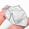 Rainbow Moonstone, White Topaz 925 Sterling Silver Jewelry Pendant 2.76" W6z18